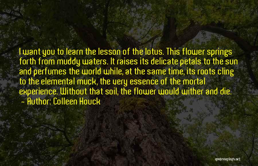 Colleen Houck Quotes: I Want You To Learn The Lesson Of The Lotus. This Flower Springs Forth From Muddy Waters. It Raises Its