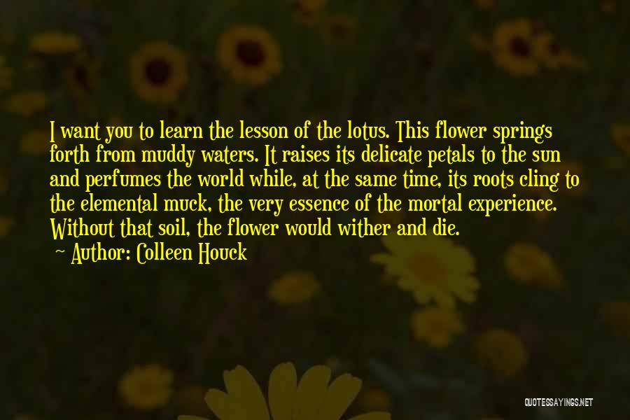 Colleen Houck Quotes: I Want You To Learn The Lesson Of The Lotus. This Flower Springs Forth From Muddy Waters. It Raises Its