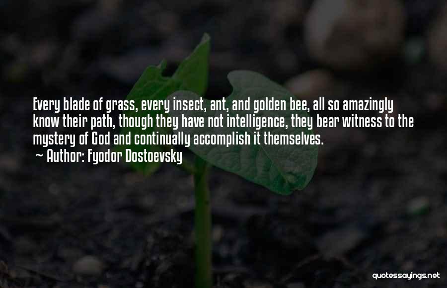 Fyodor Dostoevsky Quotes: Every Blade Of Grass, Every Insect, Ant, And Golden Bee, All So Amazingly Know Their Path, Though They Have Not