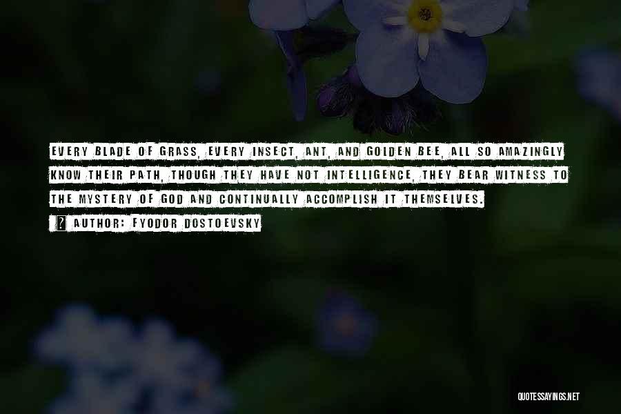 Fyodor Dostoevsky Quotes: Every Blade Of Grass, Every Insect, Ant, And Golden Bee, All So Amazingly Know Their Path, Though They Have Not