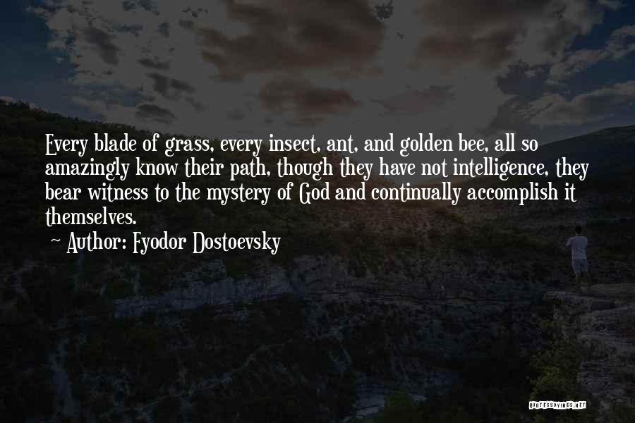 Fyodor Dostoevsky Quotes: Every Blade Of Grass, Every Insect, Ant, And Golden Bee, All So Amazingly Know Their Path, Though They Have Not