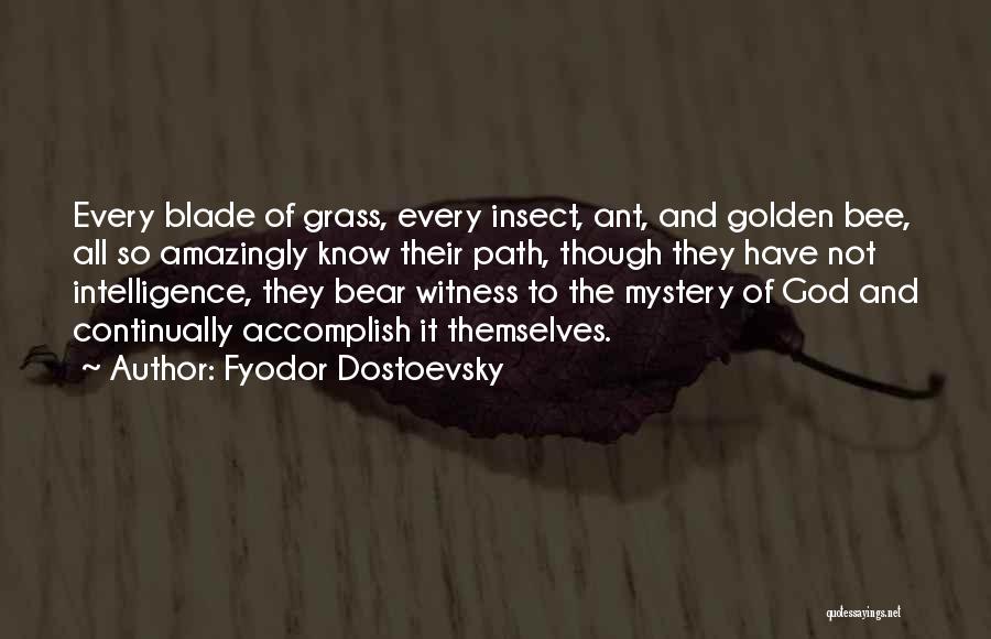 Fyodor Dostoevsky Quotes: Every Blade Of Grass, Every Insect, Ant, And Golden Bee, All So Amazingly Know Their Path, Though They Have Not