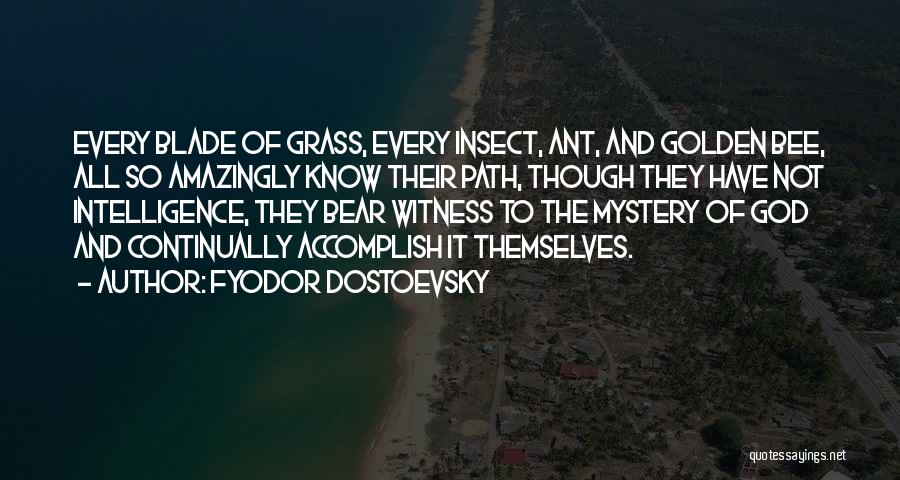Fyodor Dostoevsky Quotes: Every Blade Of Grass, Every Insect, Ant, And Golden Bee, All So Amazingly Know Their Path, Though They Have Not