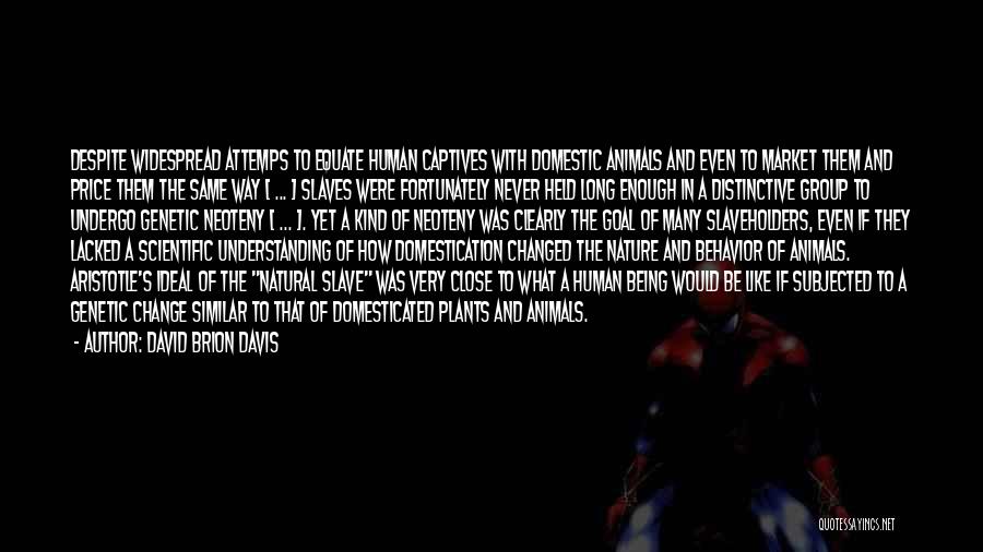 David Brion Davis Quotes: Despite Widespread Attemps To Equate Human Captives With Domestic Animals And Even To Market Them And Price Them The Same