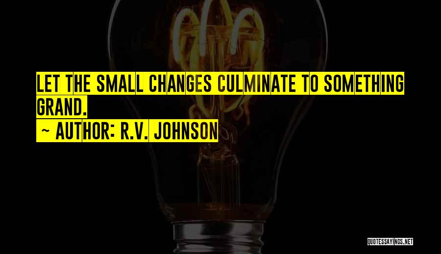 R.V. Johnson Quotes: Let The Small Changes Culminate To Something Grand.