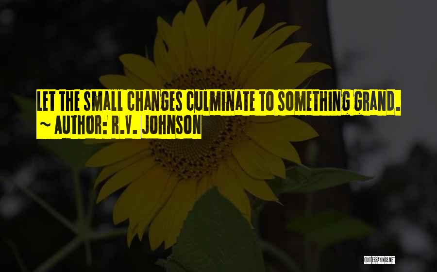 R.V. Johnson Quotes: Let The Small Changes Culminate To Something Grand.