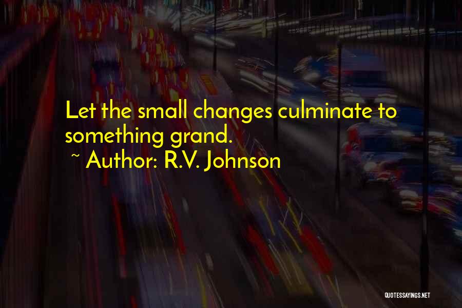 R.V. Johnson Quotes: Let The Small Changes Culminate To Something Grand.