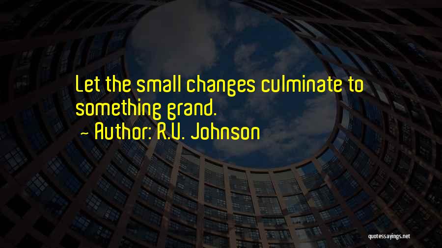 R.V. Johnson Quotes: Let The Small Changes Culminate To Something Grand.