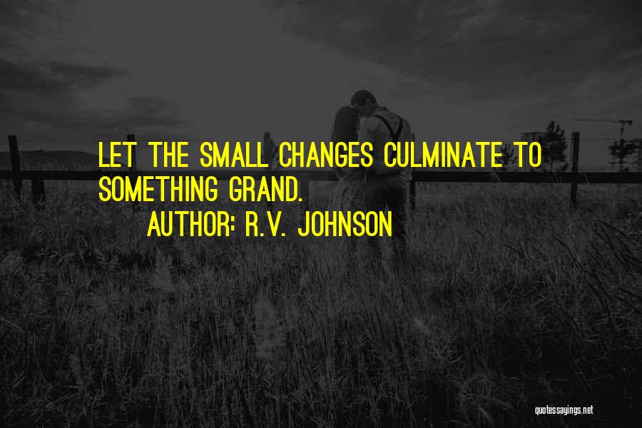 R.V. Johnson Quotes: Let The Small Changes Culminate To Something Grand.