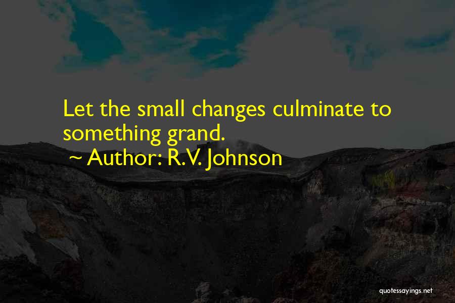 R.V. Johnson Quotes: Let The Small Changes Culminate To Something Grand.