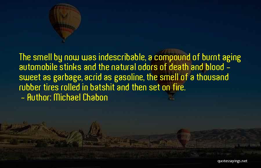 Michael Chabon Quotes: The Smell By Now Was Indescribable, A Compound Of Burnt Aging Automobile Stinks And The Natural Odors Of Death And