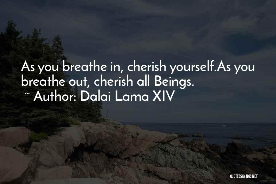 Dalai Lama XIV Quotes: As You Breathe In, Cherish Yourself.as You Breathe Out, Cherish All Beings.
