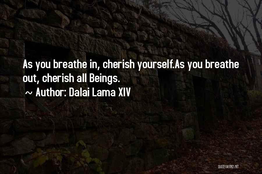 Dalai Lama XIV Quotes: As You Breathe In, Cherish Yourself.as You Breathe Out, Cherish All Beings.