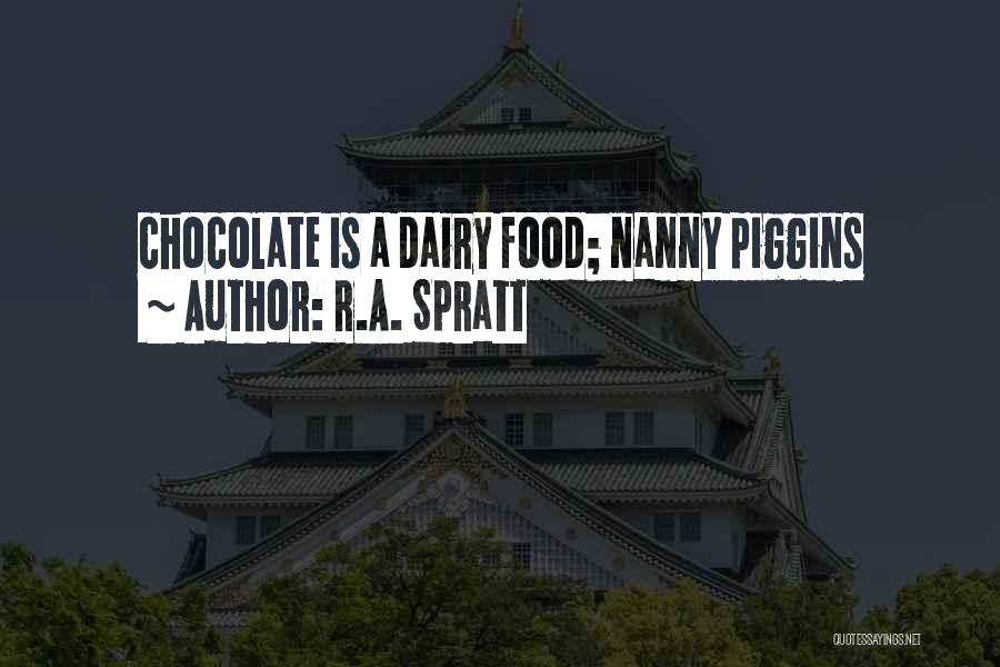 R.A. Spratt Quotes: Chocolate Is A Dairy Food; Nanny Piggins