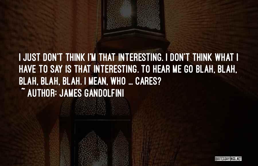 James Gandolfini Quotes: I Just Don't Think I'm That Interesting. I Don't Think What I Have To Say Is That Interesting. To Hear