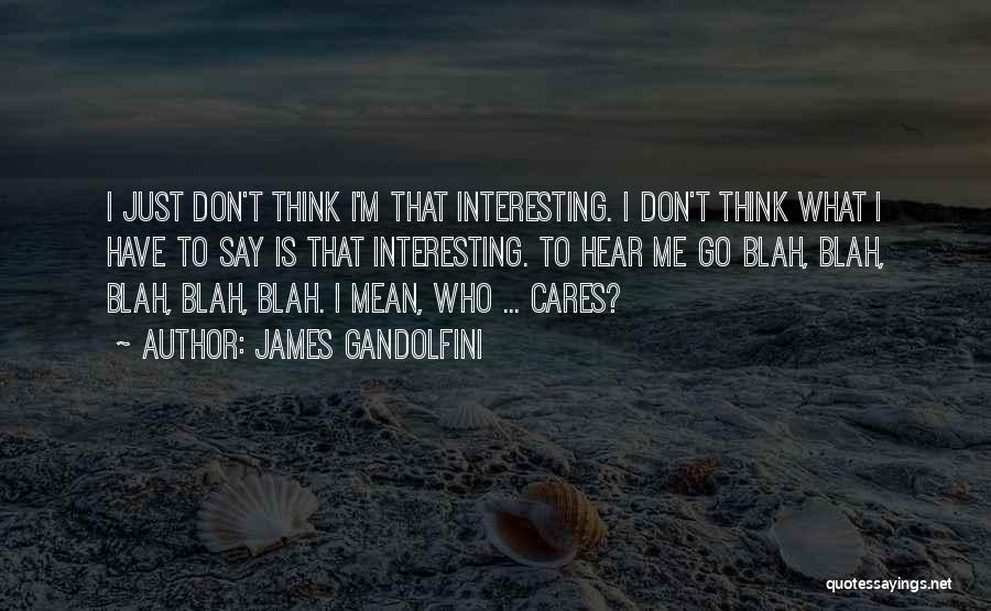 James Gandolfini Quotes: I Just Don't Think I'm That Interesting. I Don't Think What I Have To Say Is That Interesting. To Hear