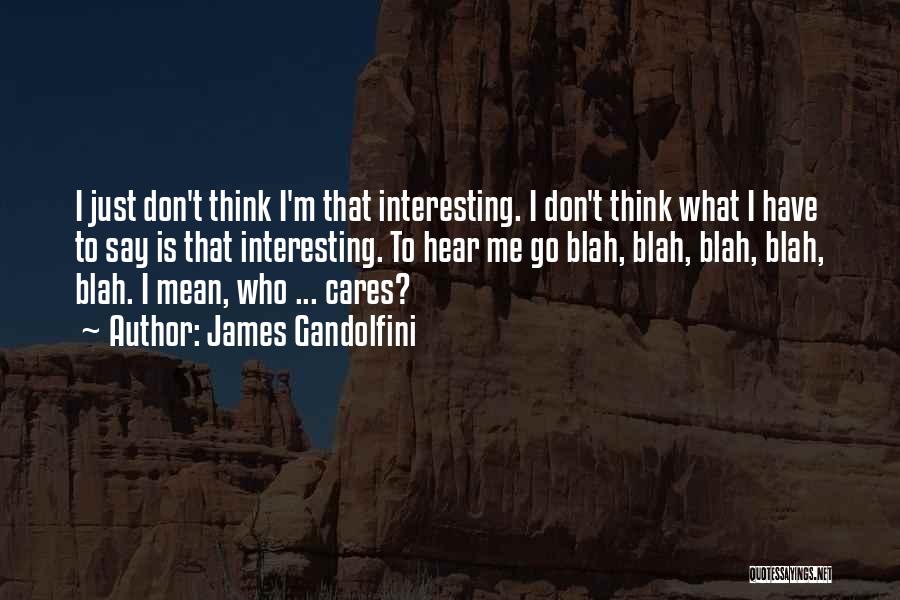 James Gandolfini Quotes: I Just Don't Think I'm That Interesting. I Don't Think What I Have To Say Is That Interesting. To Hear