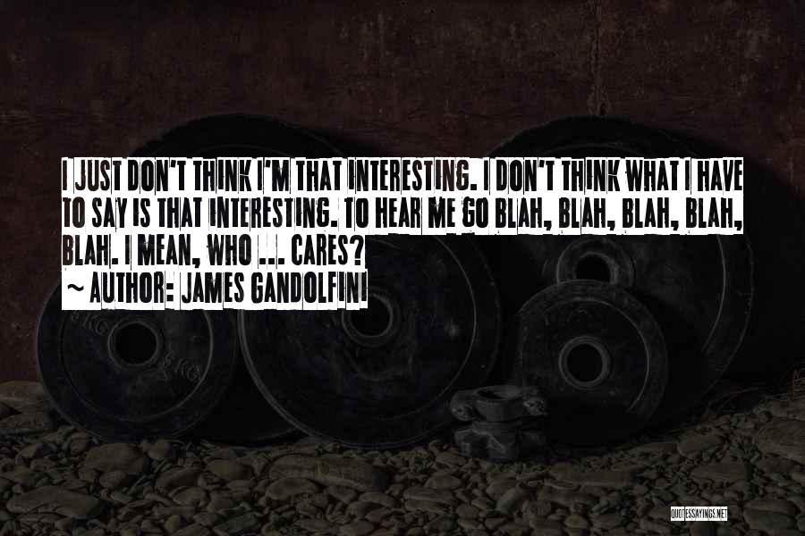 James Gandolfini Quotes: I Just Don't Think I'm That Interesting. I Don't Think What I Have To Say Is That Interesting. To Hear