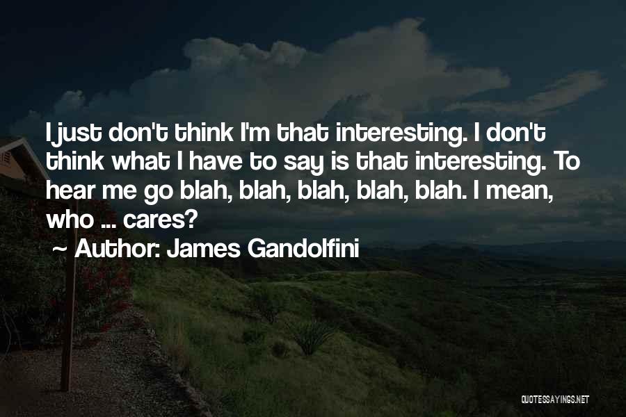 James Gandolfini Quotes: I Just Don't Think I'm That Interesting. I Don't Think What I Have To Say Is That Interesting. To Hear