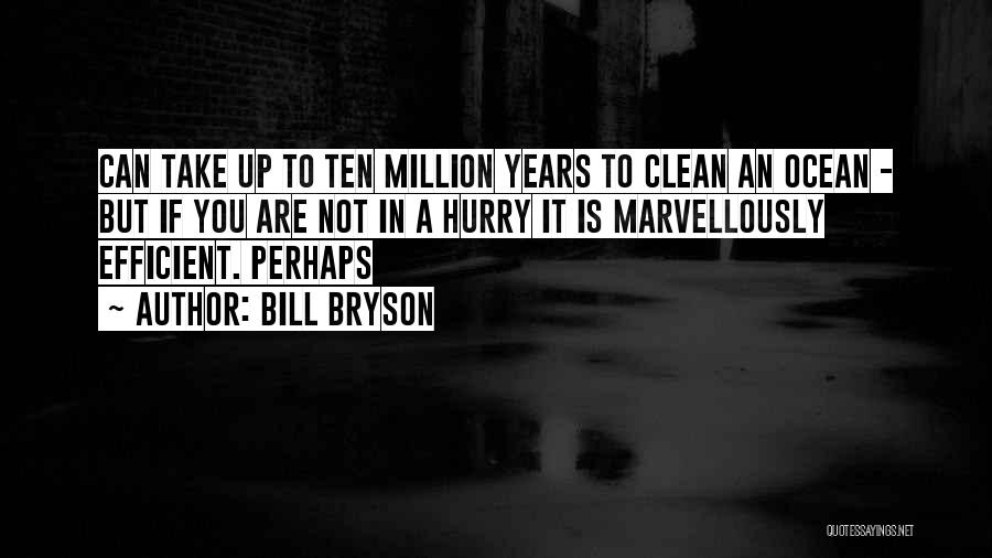 Bill Bryson Quotes: Can Take Up To Ten Million Years To Clean An Ocean - But If You Are Not In A Hurry