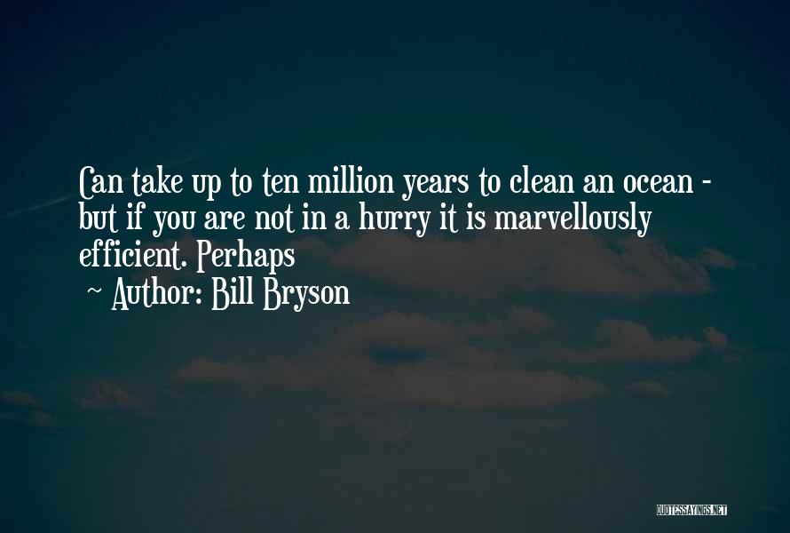 Bill Bryson Quotes: Can Take Up To Ten Million Years To Clean An Ocean - But If You Are Not In A Hurry