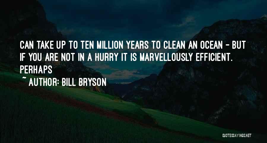 Bill Bryson Quotes: Can Take Up To Ten Million Years To Clean An Ocean - But If You Are Not In A Hurry