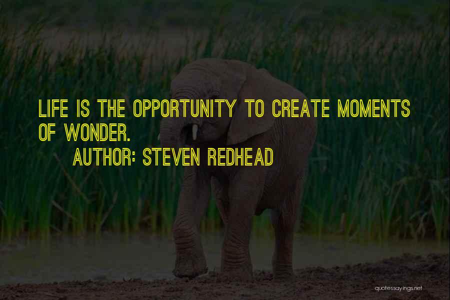 Steven Redhead Quotes: Life Is The Opportunity To Create Moments Of Wonder.