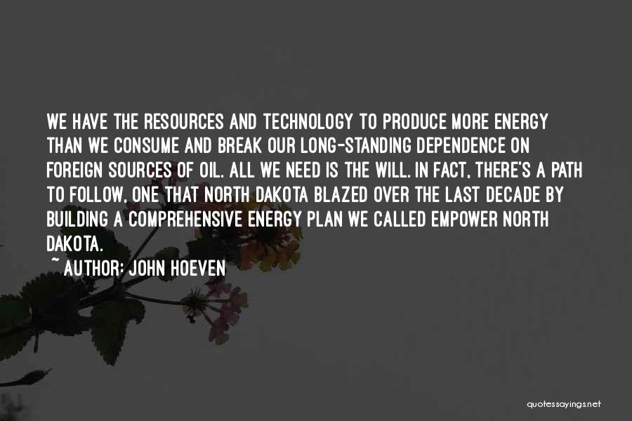 John Hoeven Quotes: We Have The Resources And Technology To Produce More Energy Than We Consume And Break Our Long-standing Dependence On Foreign