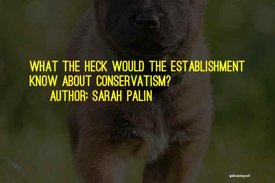 Sarah Palin Quotes: What The Heck Would The Establishment Know About Conservatism?