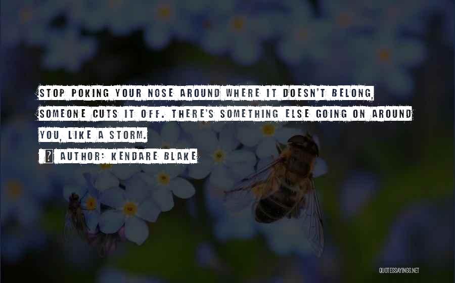 Kendare Blake Quotes: Stop Poking Your Nose Around Where It Doesn't Belong, Someone Cuts It Off. There's Something Else Going On Around You,