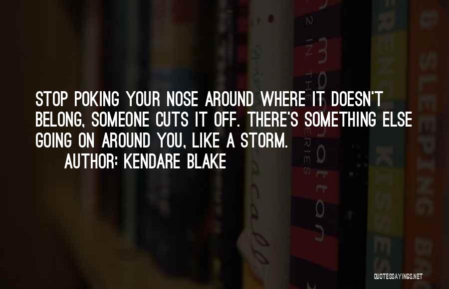 Kendare Blake Quotes: Stop Poking Your Nose Around Where It Doesn't Belong, Someone Cuts It Off. There's Something Else Going On Around You,