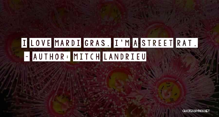 Mitch Landrieu Quotes: I Love Mardi Gras. I'm A Street Rat.