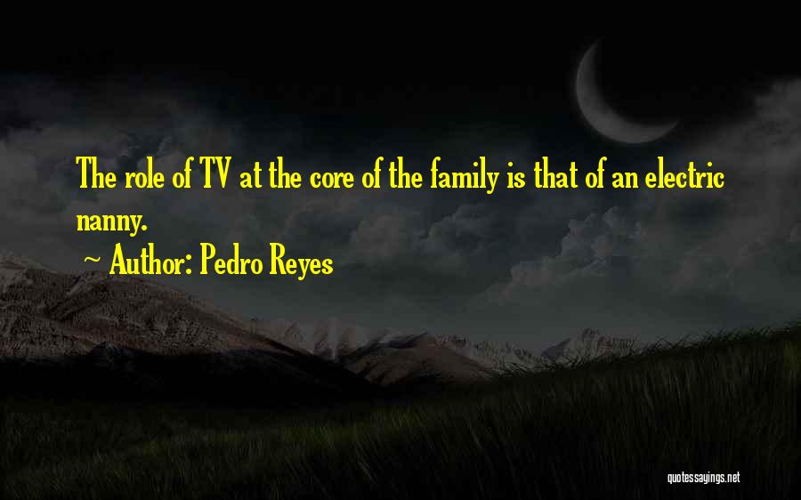 Pedro Reyes Quotes: The Role Of Tv At The Core Of The Family Is That Of An Electric Nanny.