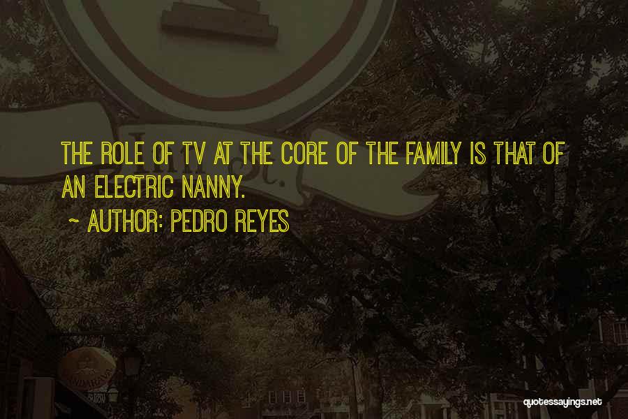 Pedro Reyes Quotes: The Role Of Tv At The Core Of The Family Is That Of An Electric Nanny.