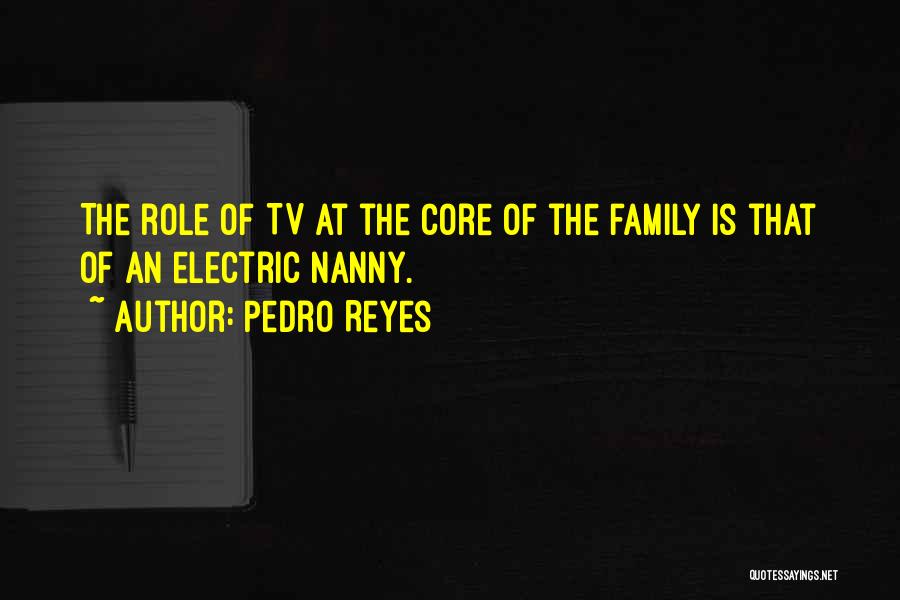Pedro Reyes Quotes: The Role Of Tv At The Core Of The Family Is That Of An Electric Nanny.
