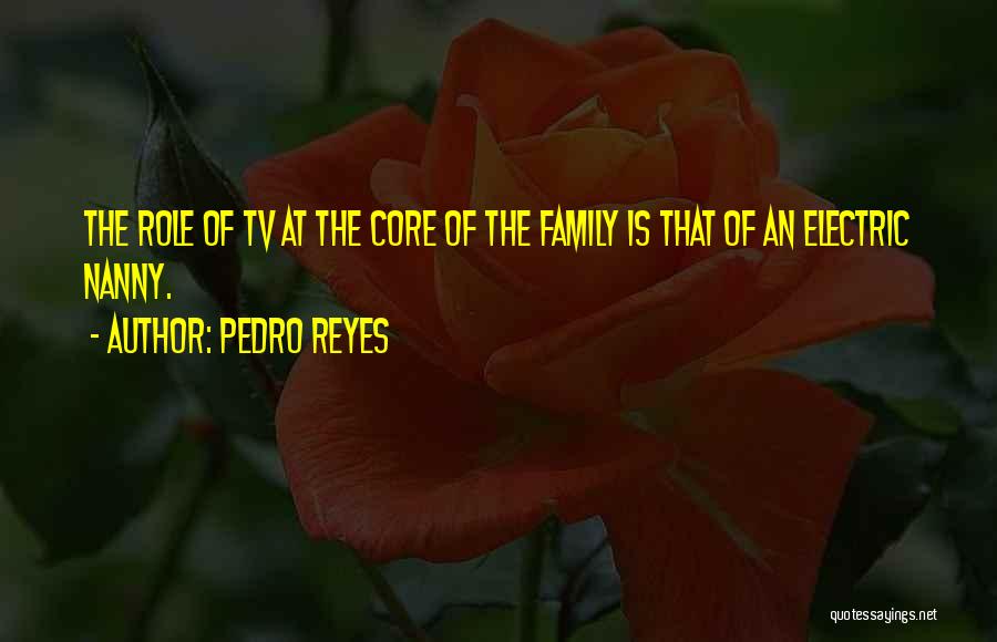 Pedro Reyes Quotes: The Role Of Tv At The Core Of The Family Is That Of An Electric Nanny.