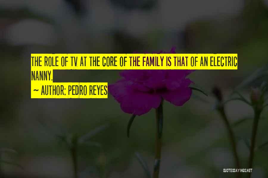 Pedro Reyes Quotes: The Role Of Tv At The Core Of The Family Is That Of An Electric Nanny.