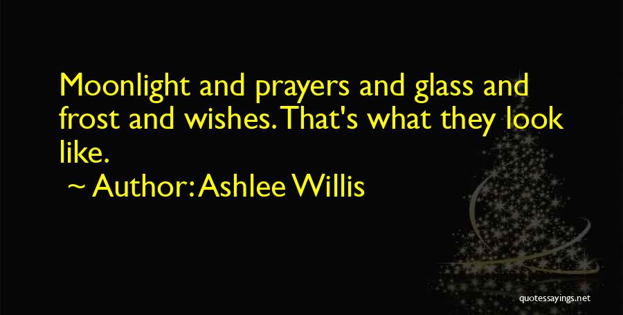Ashlee Willis Quotes: Moonlight And Prayers And Glass And Frost And Wishes. That's What They Look Like.