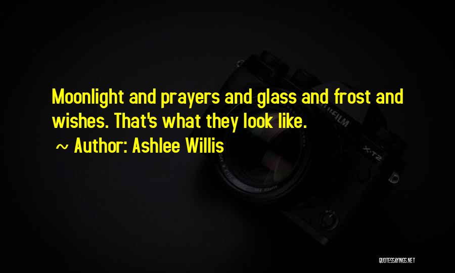 Ashlee Willis Quotes: Moonlight And Prayers And Glass And Frost And Wishes. That's What They Look Like.