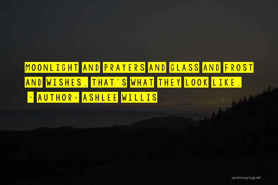 Ashlee Willis Quotes: Moonlight And Prayers And Glass And Frost And Wishes. That's What They Look Like.