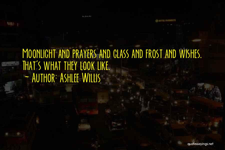 Ashlee Willis Quotes: Moonlight And Prayers And Glass And Frost And Wishes. That's What They Look Like.