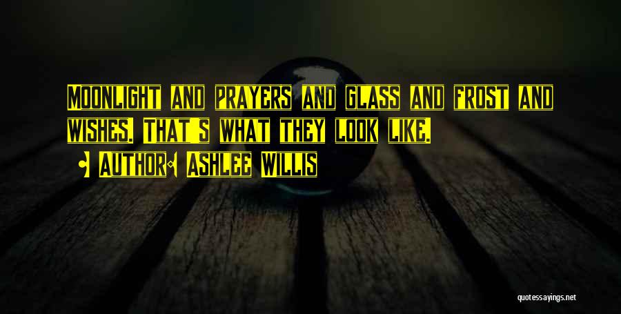 Ashlee Willis Quotes: Moonlight And Prayers And Glass And Frost And Wishes. That's What They Look Like.