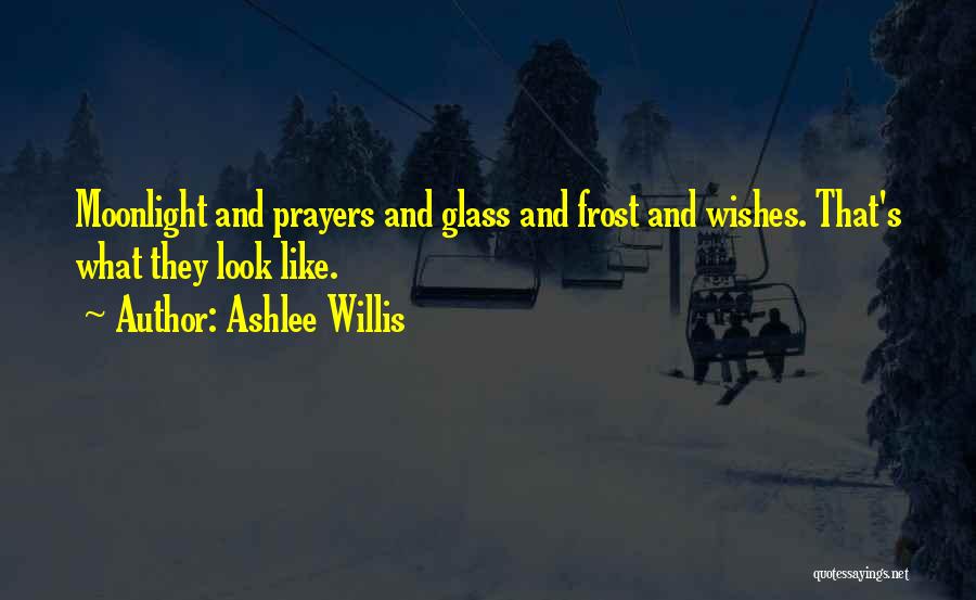 Ashlee Willis Quotes: Moonlight And Prayers And Glass And Frost And Wishes. That's What They Look Like.