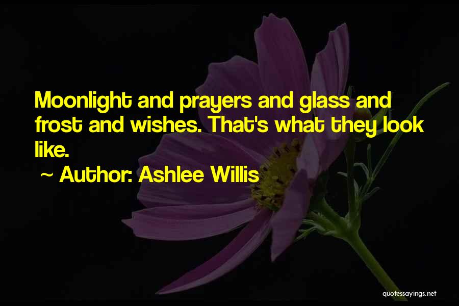 Ashlee Willis Quotes: Moonlight And Prayers And Glass And Frost And Wishes. That's What They Look Like.