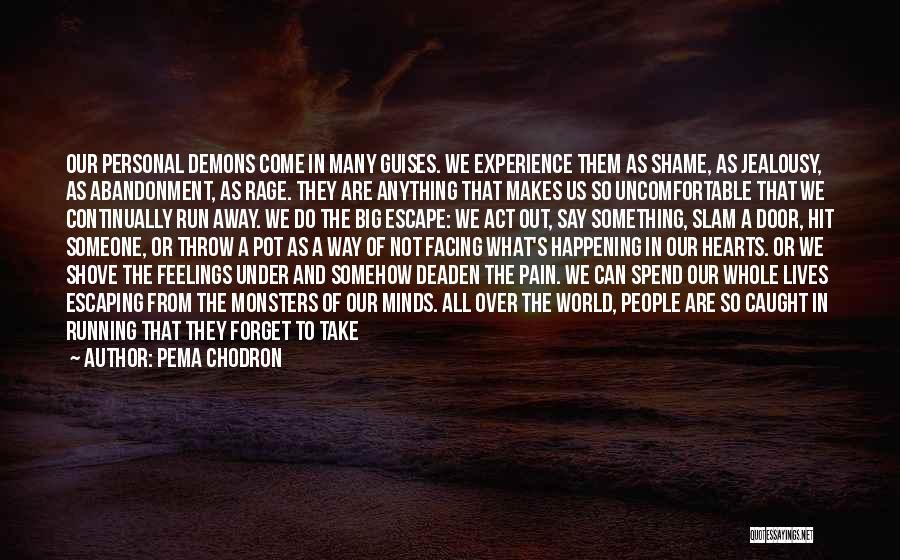 Pema Chodron Quotes: Our Personal Demons Come In Many Guises. We Experience Them As Shame, As Jealousy, As Abandonment, As Rage. They Are