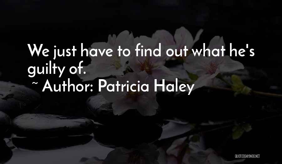 Patricia Haley Quotes: We Just Have To Find Out What He's Guilty Of.