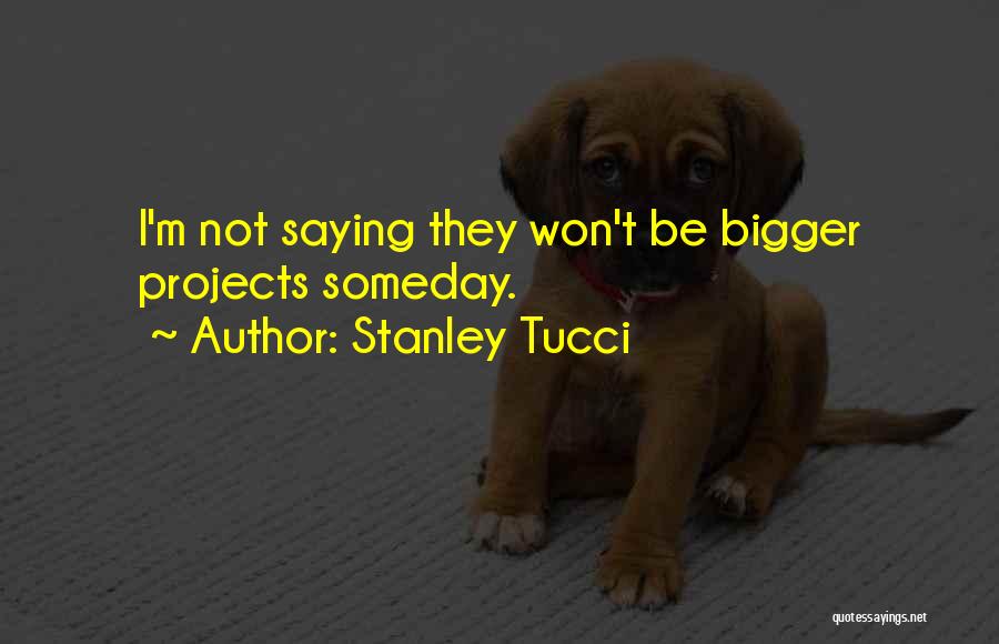 Stanley Tucci Quotes: I'm Not Saying They Won't Be Bigger Projects Someday.