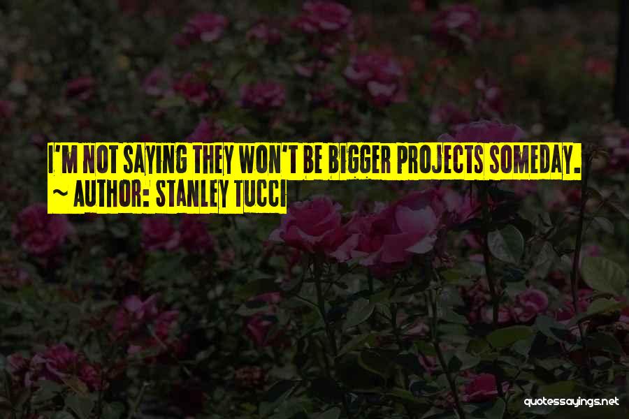 Stanley Tucci Quotes: I'm Not Saying They Won't Be Bigger Projects Someday.