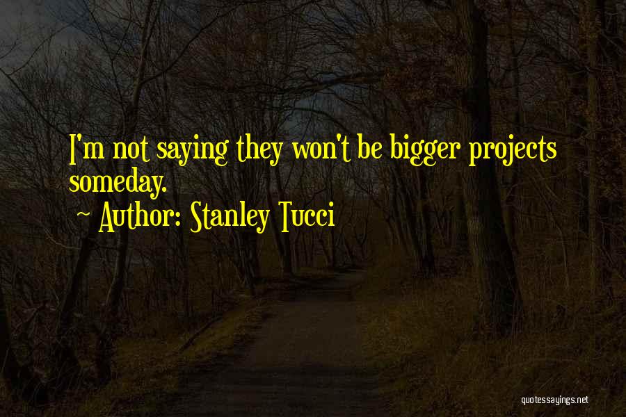 Stanley Tucci Quotes: I'm Not Saying They Won't Be Bigger Projects Someday.