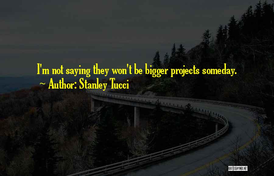 Stanley Tucci Quotes: I'm Not Saying They Won't Be Bigger Projects Someday.